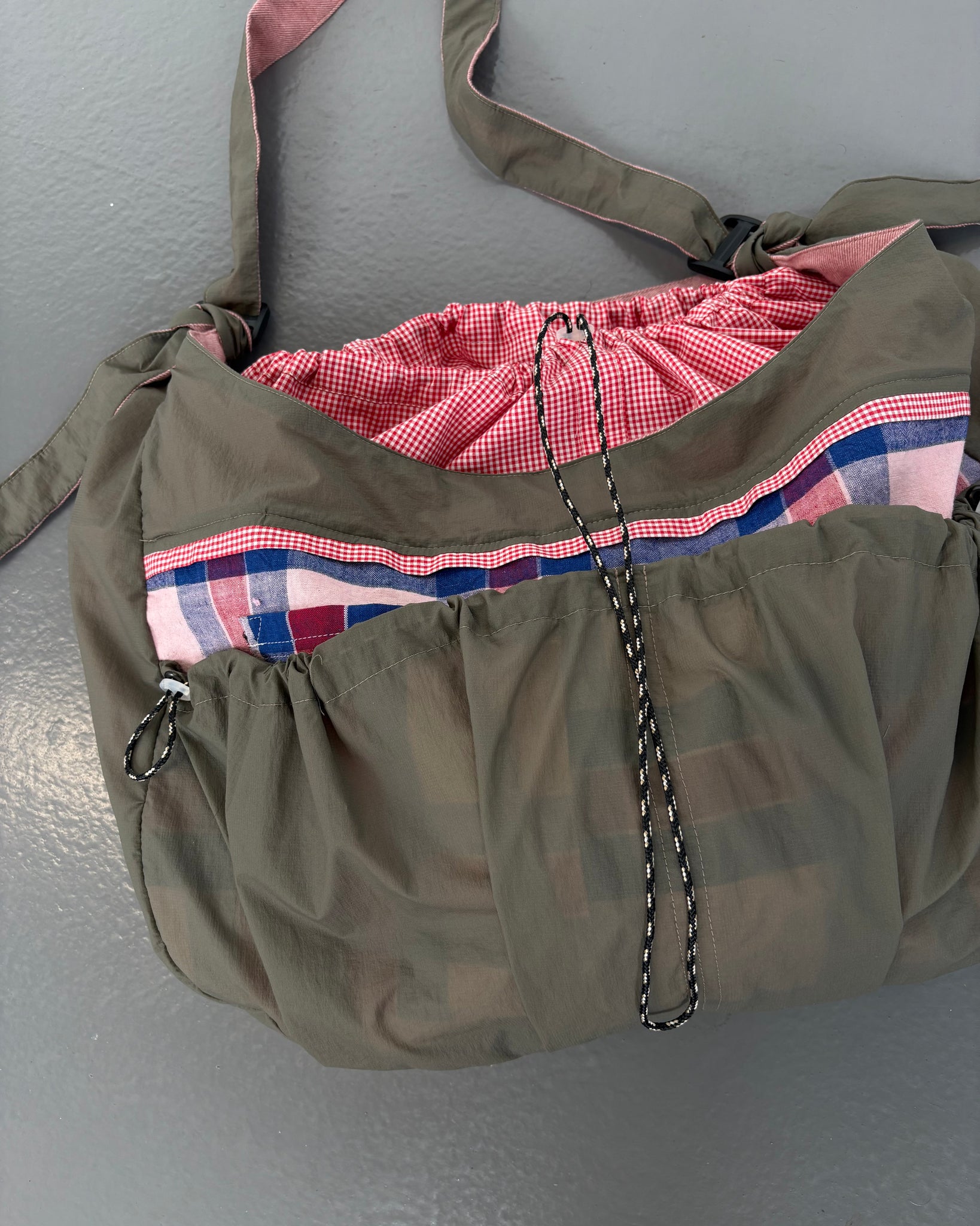 Sheer Khaki Large Sling Bag