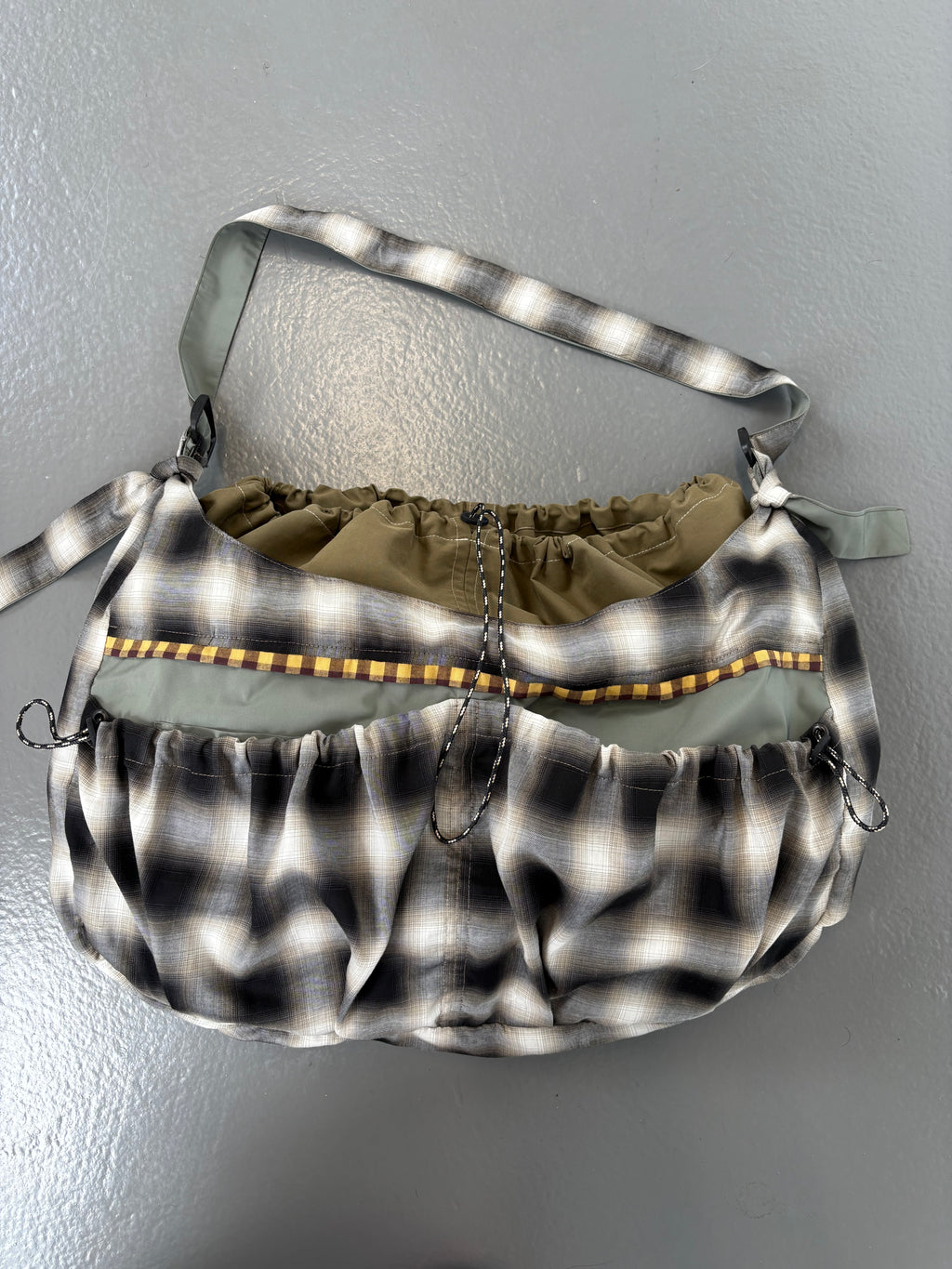 Black and White Faded Large Sling Bag