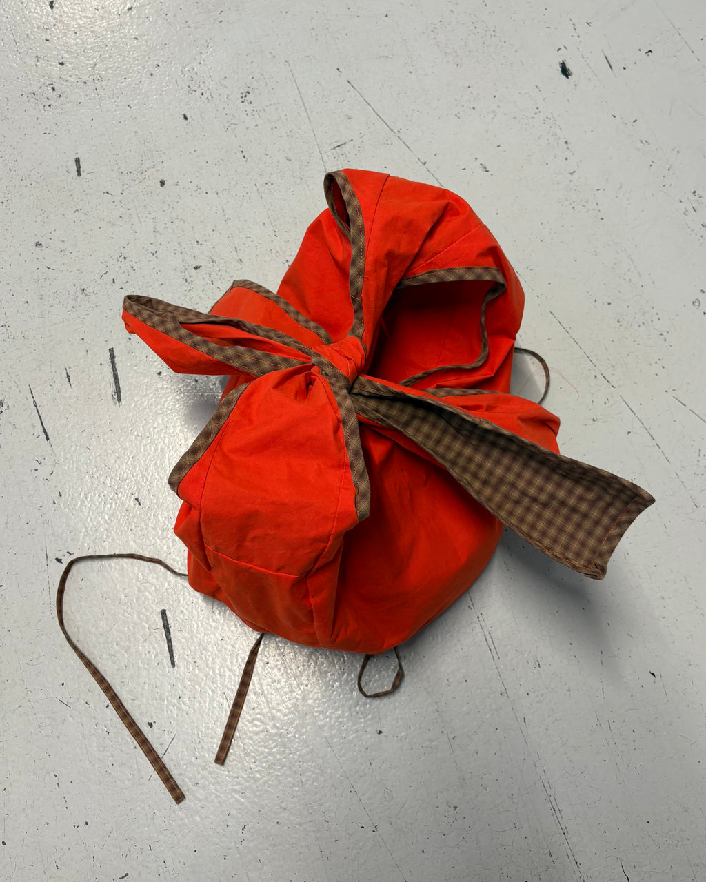 Oversized Bow Bag Orange/Brown