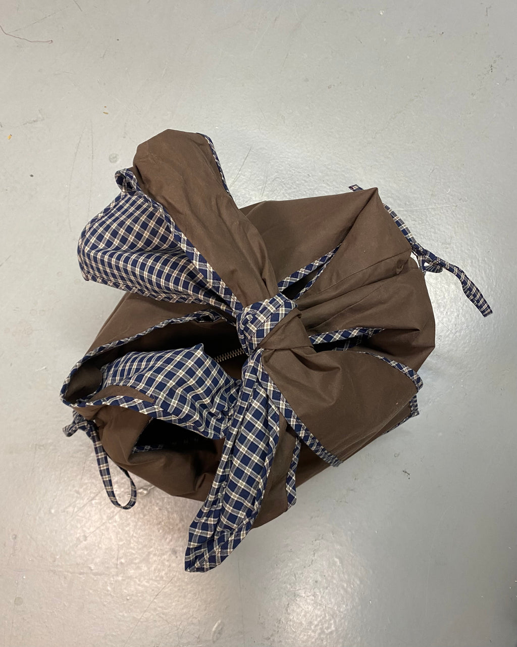 Oversized Bow Bag Brown/Blue