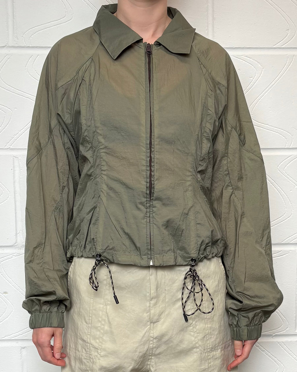 Khaki Sheer Flower Jacket