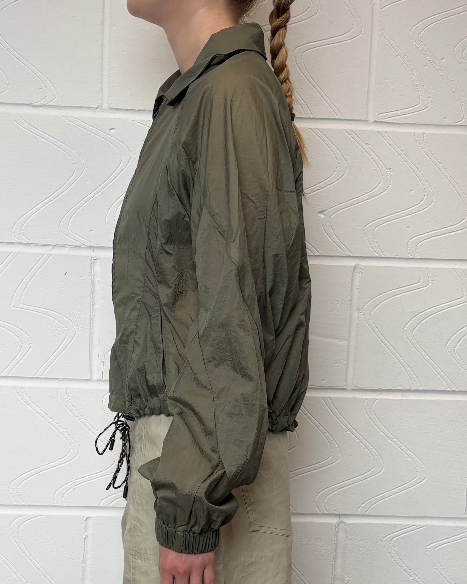 Khaki Sheer Flower Jacket