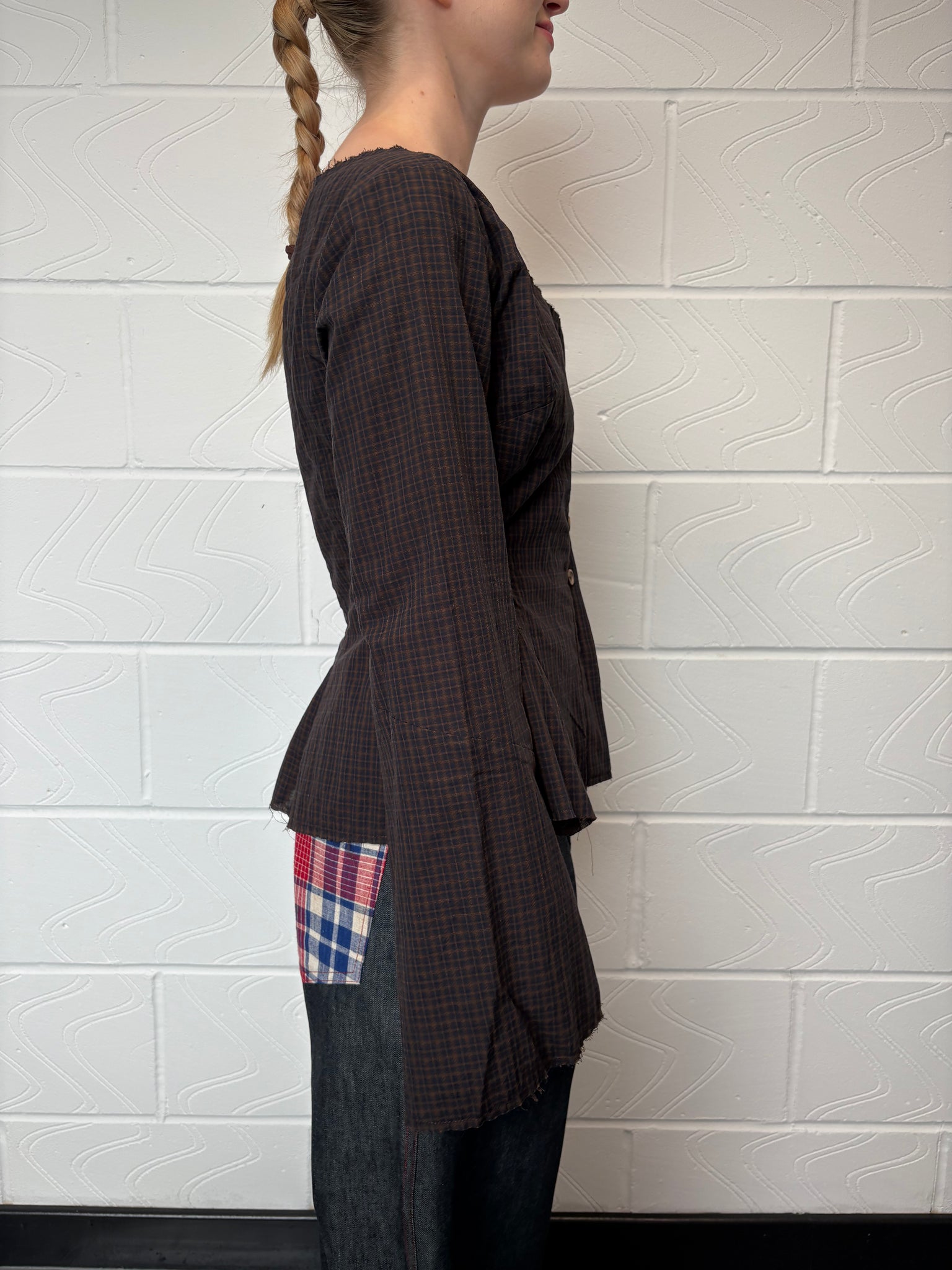 Brown Check Butterfly Shirt