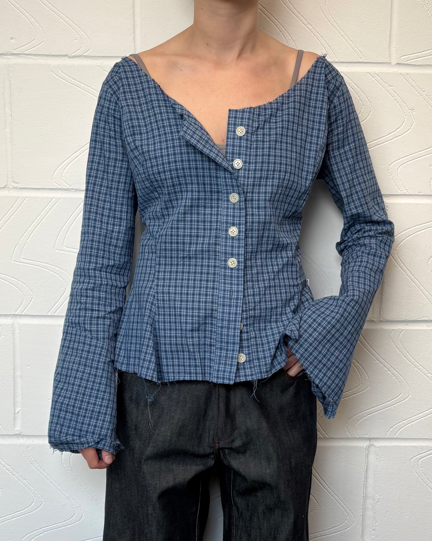 Blue Check Butterfly Shirt