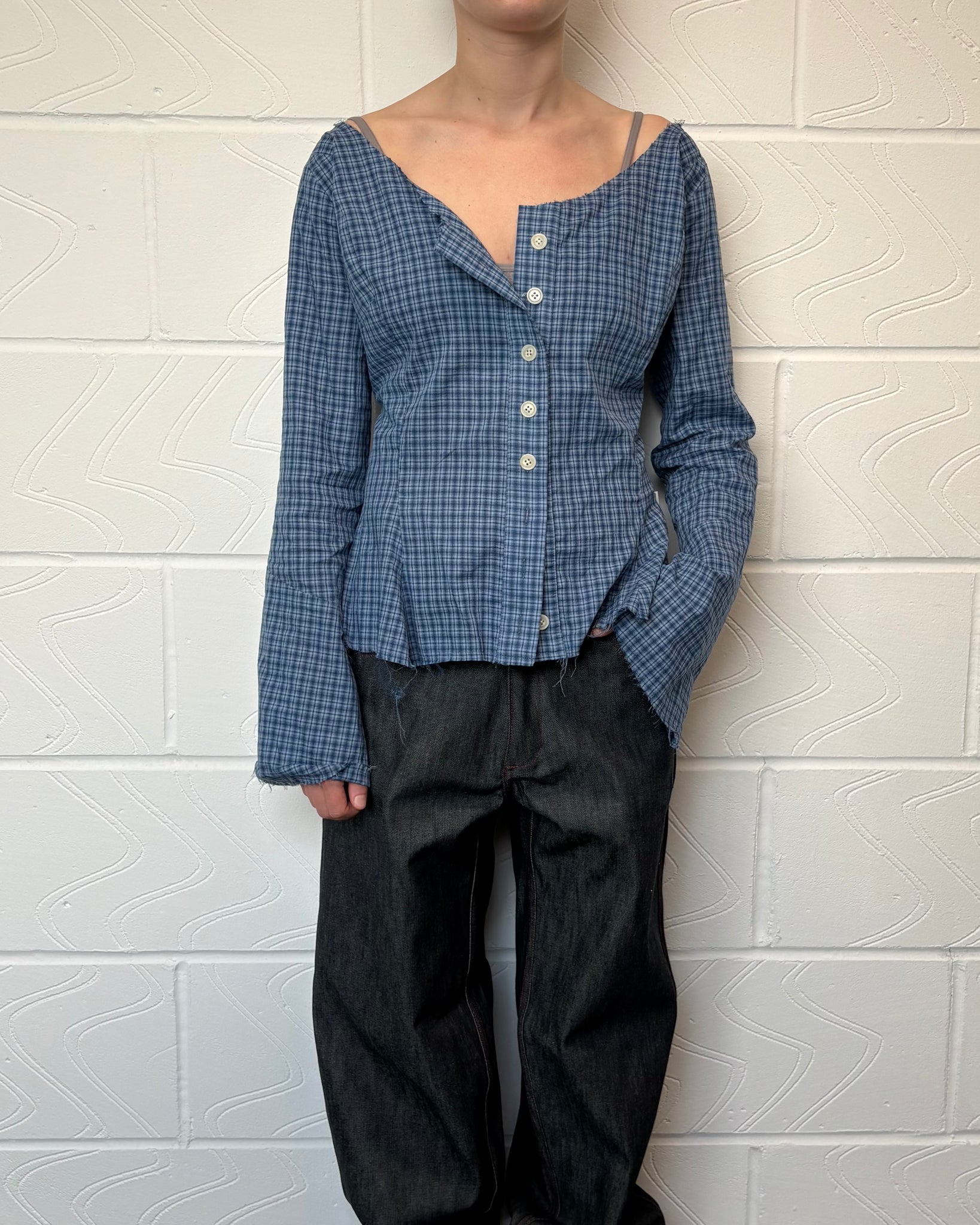 Blue Check Butterfly Shirt