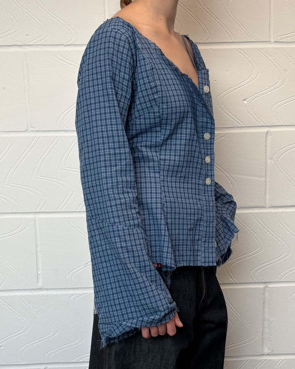 Blue Check Butterfly Shirt