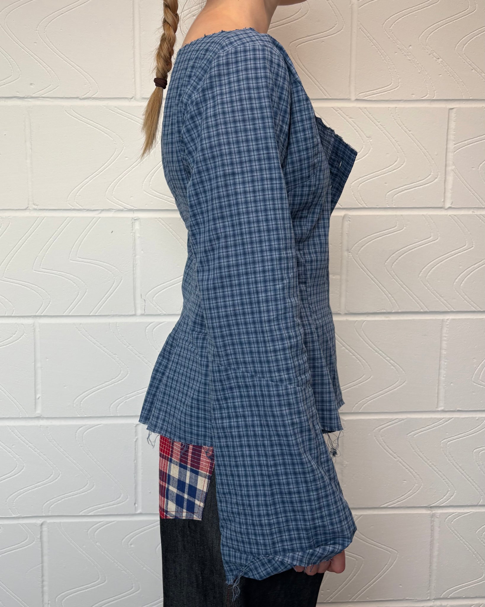 Blue Check Butterfly Shirt