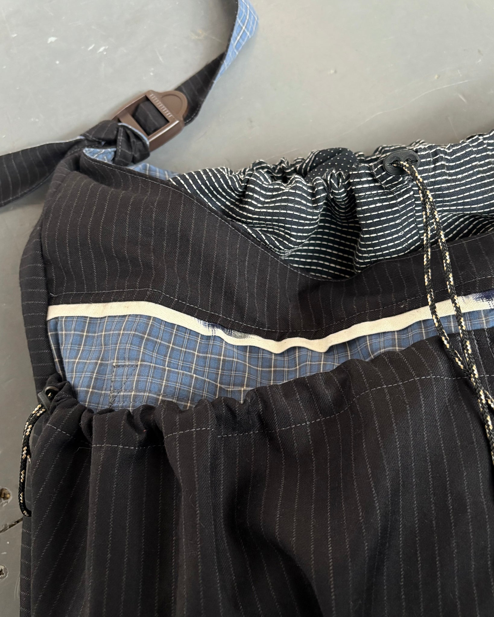 Large Pinstripe Sling Bag