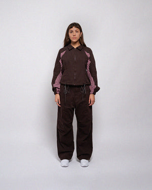 Brushed Brown Box Pleat Trouser