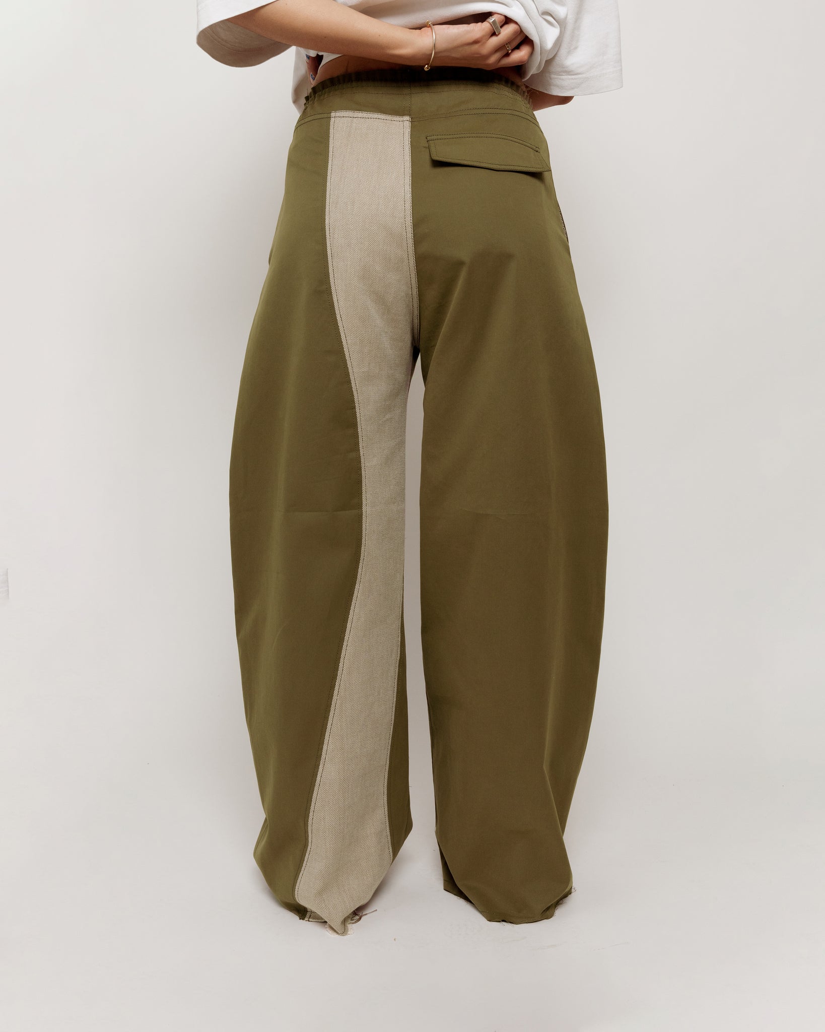 Khaki Peachskin Trousers