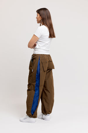 Brown Box Pleat Trouser