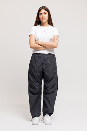 Charcoal Box Pleat Trousers